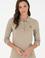 Kadın Açık Haki Basic Sweatshirt