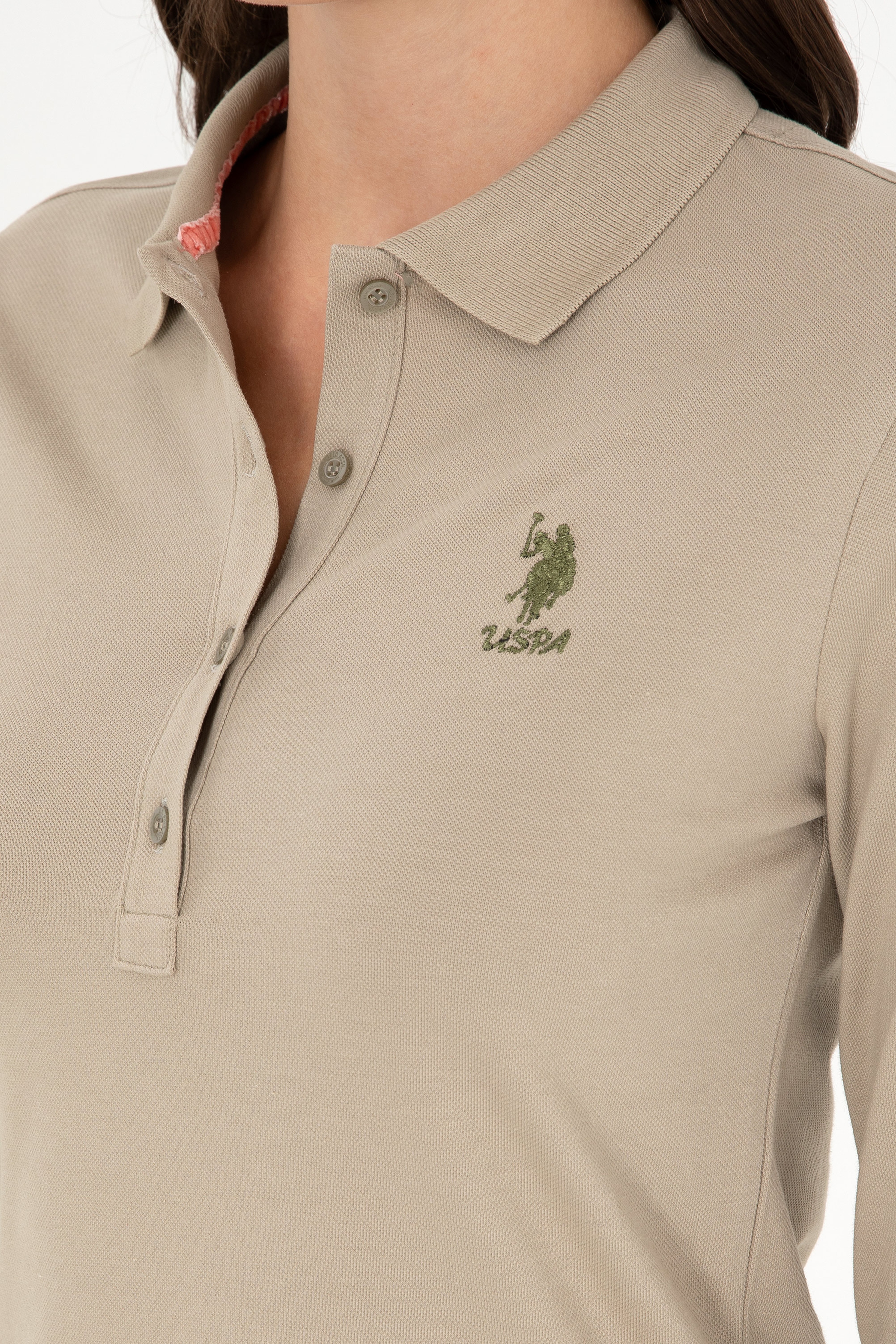 Kadın Açık Haki Basic Sweatshirt - Image 7