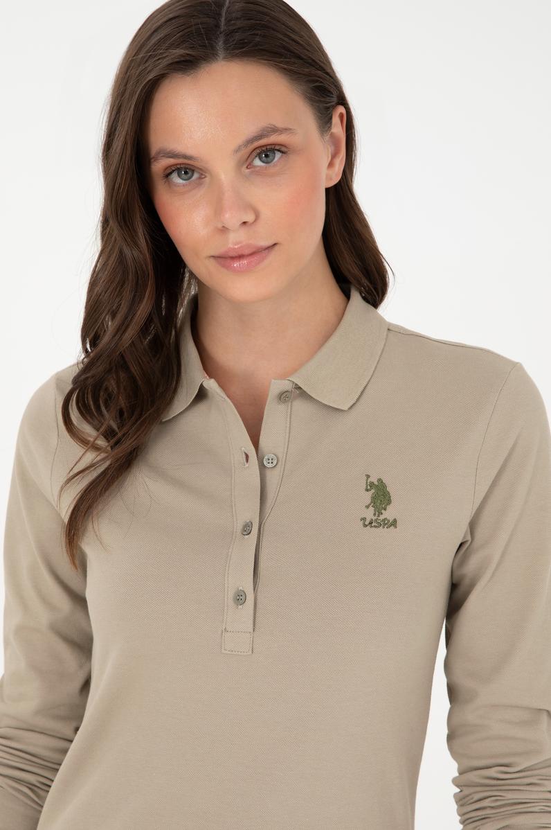 Kadın Açık Haki Basic Sweatshirt