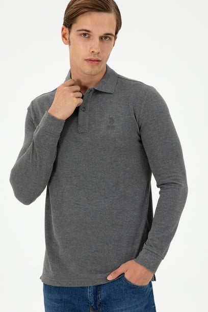 Erkek Antrasit Melanj Basic Sweatshirt