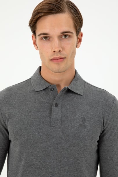 Erkek Antrasit Melanj Basic Sweatshirt