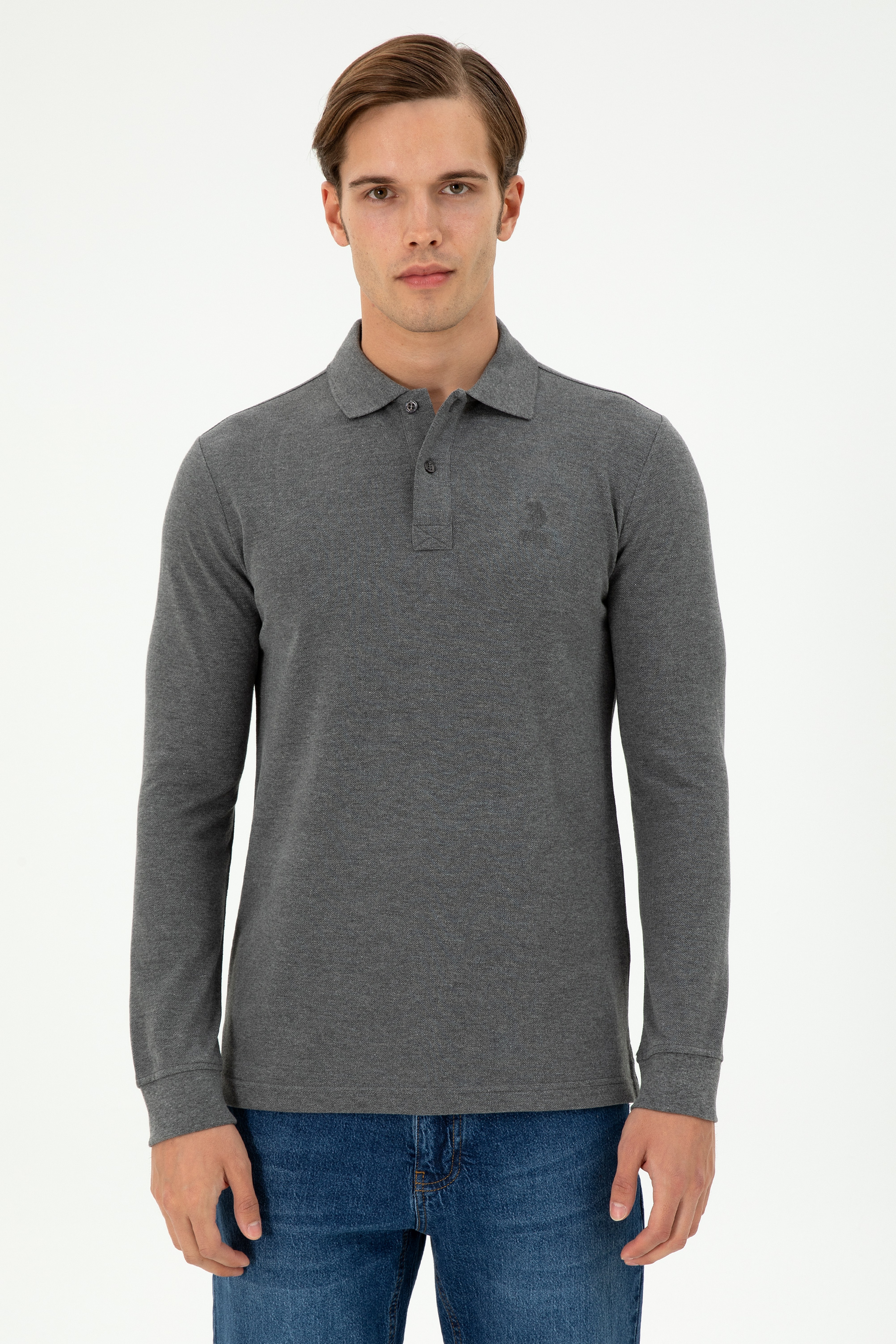 Erkek Antrasit Melanj Basic Sweatshirt - Image 1