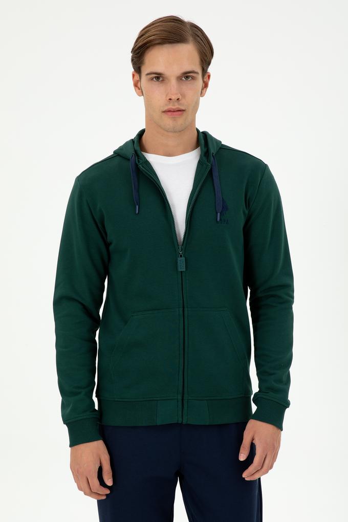 Erkek Koyu Yeşil Örme Hırka