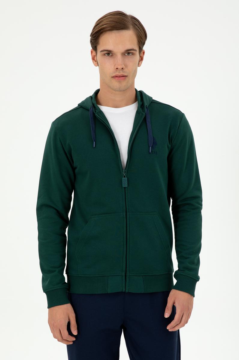 Erkek Koyu Yeşil Örme Hırka