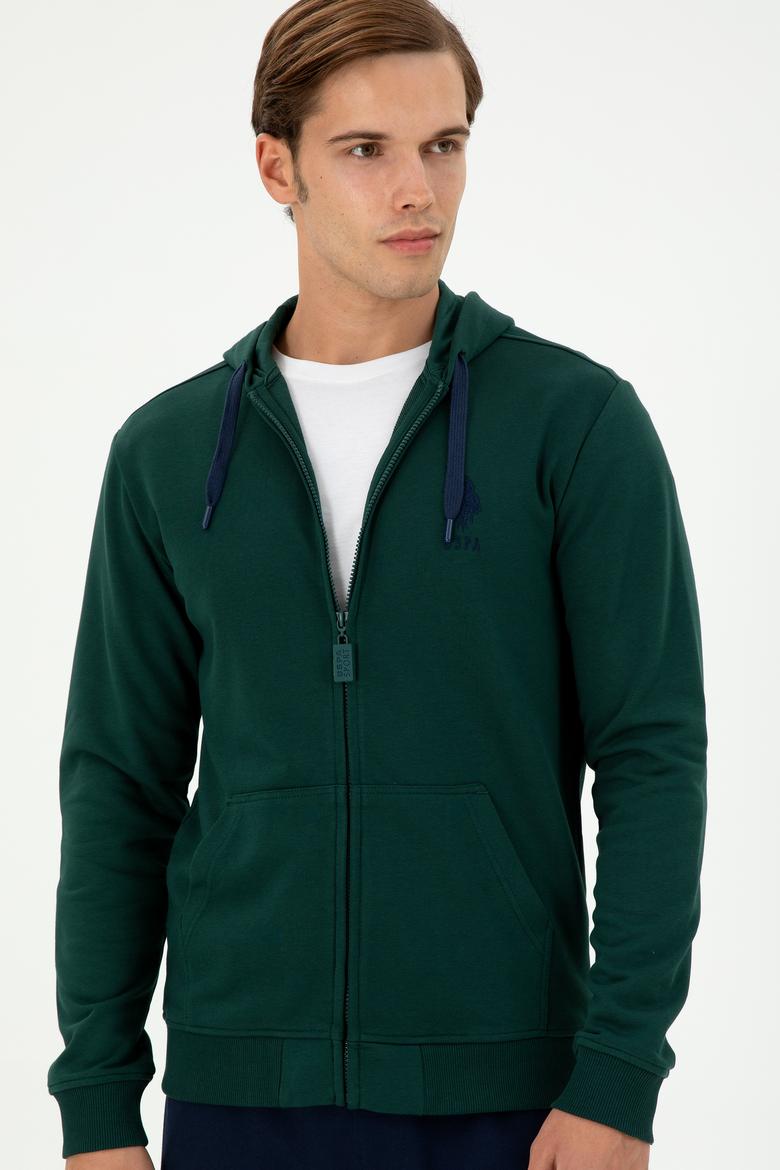 Erkek Koyu Yeşil Örme Hırka - 50289028126