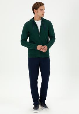 Erkek Koyu Yeşil Örme Hırka - 50289028126