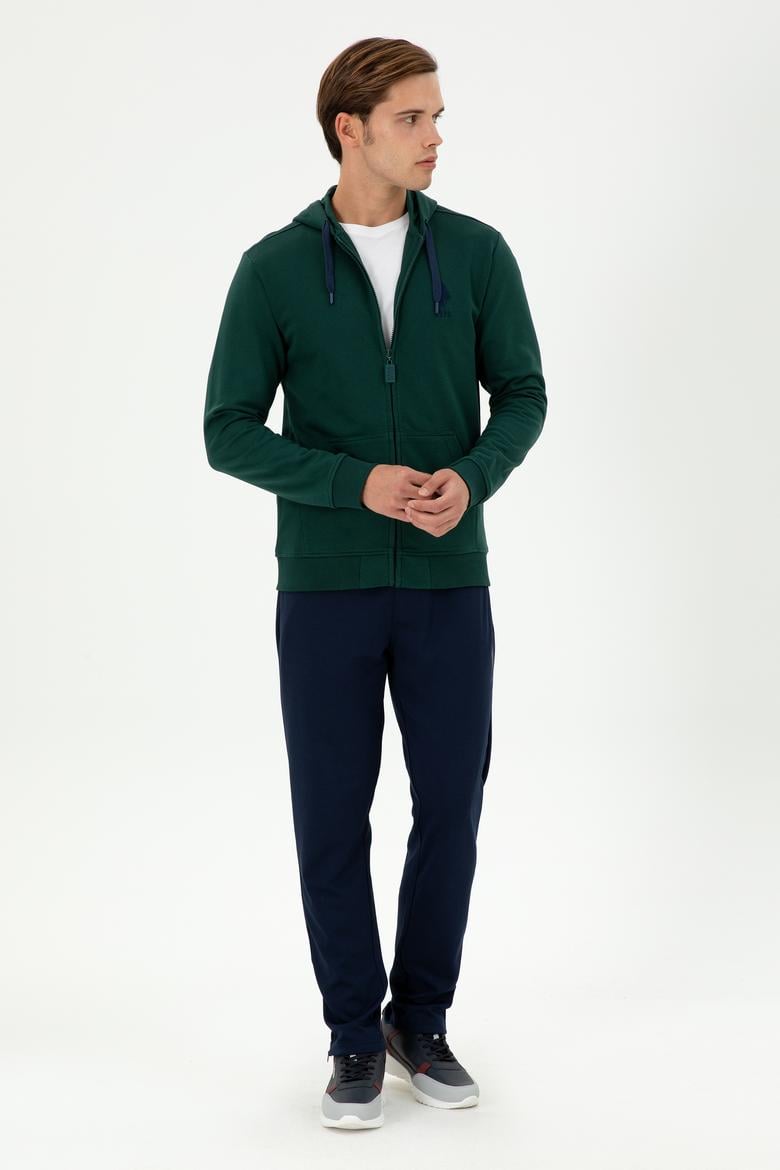 Erkek Koyu Yeşil Örme Hırka - 50289028126