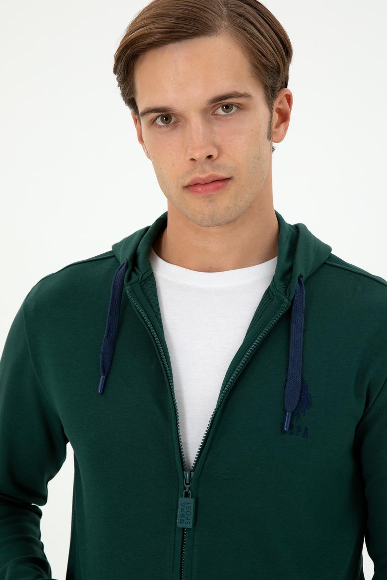 Erkek Koyu Yeşil Örme Hırka - 50289028126