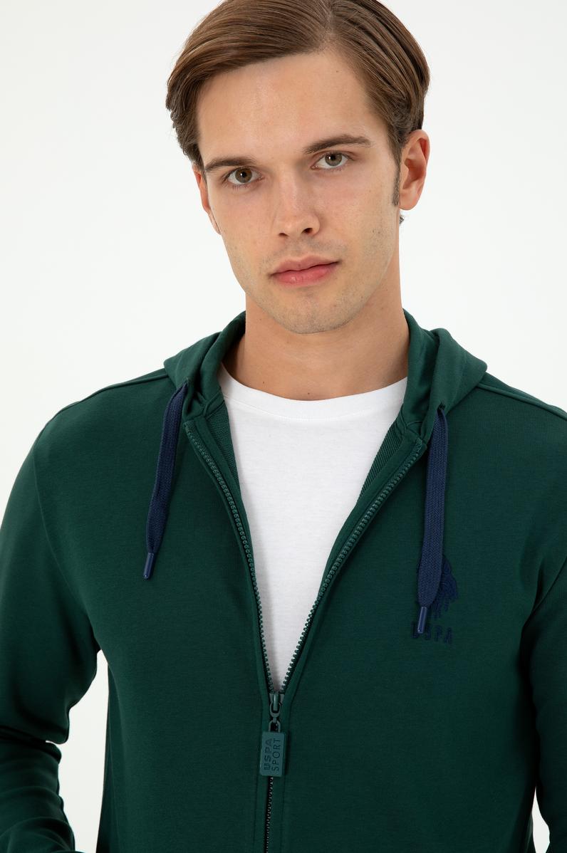 Erkek Koyu Yeşil Örme Hırka