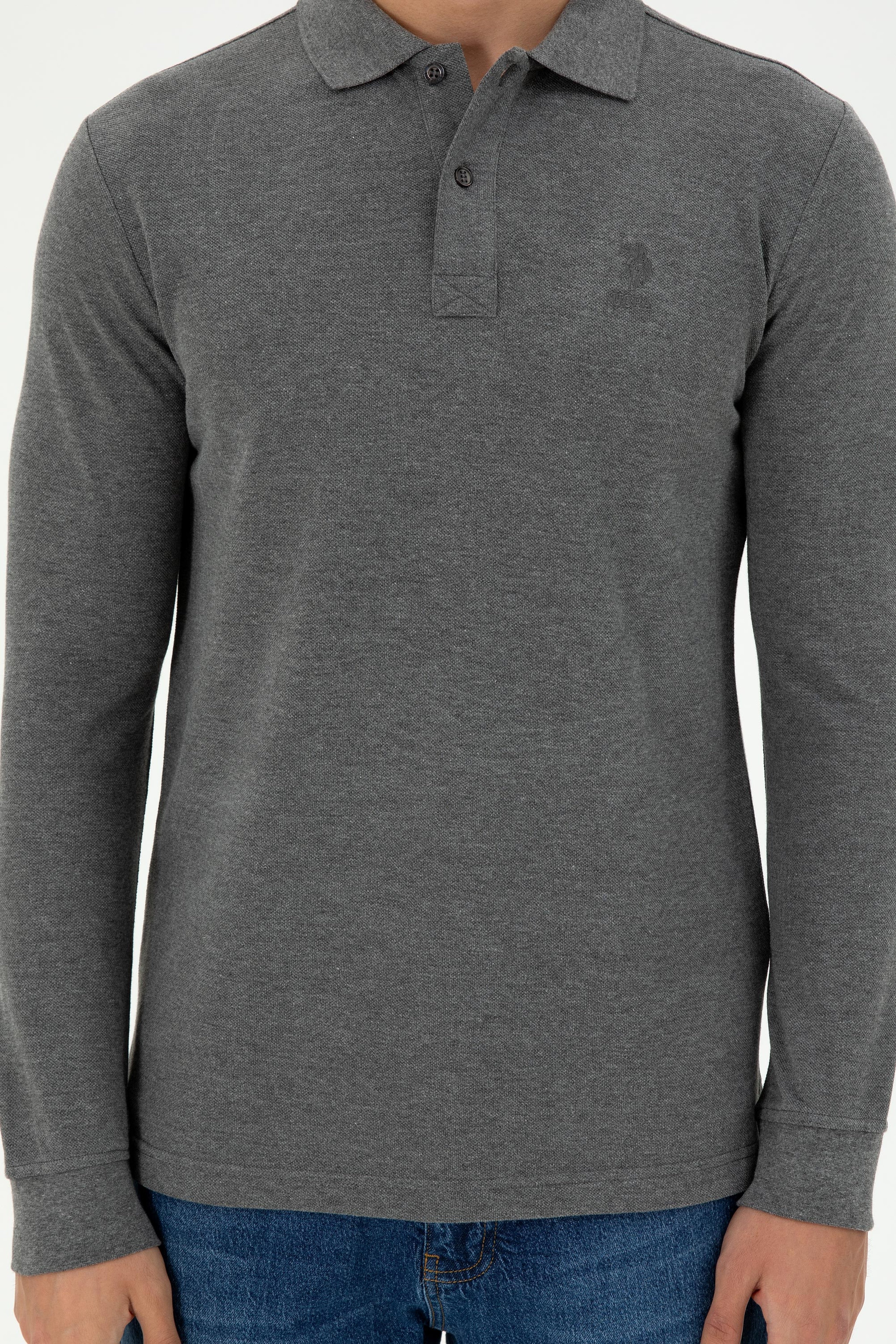 Erkek Antrasit Melanj Basic Sweatshirt - Image 6