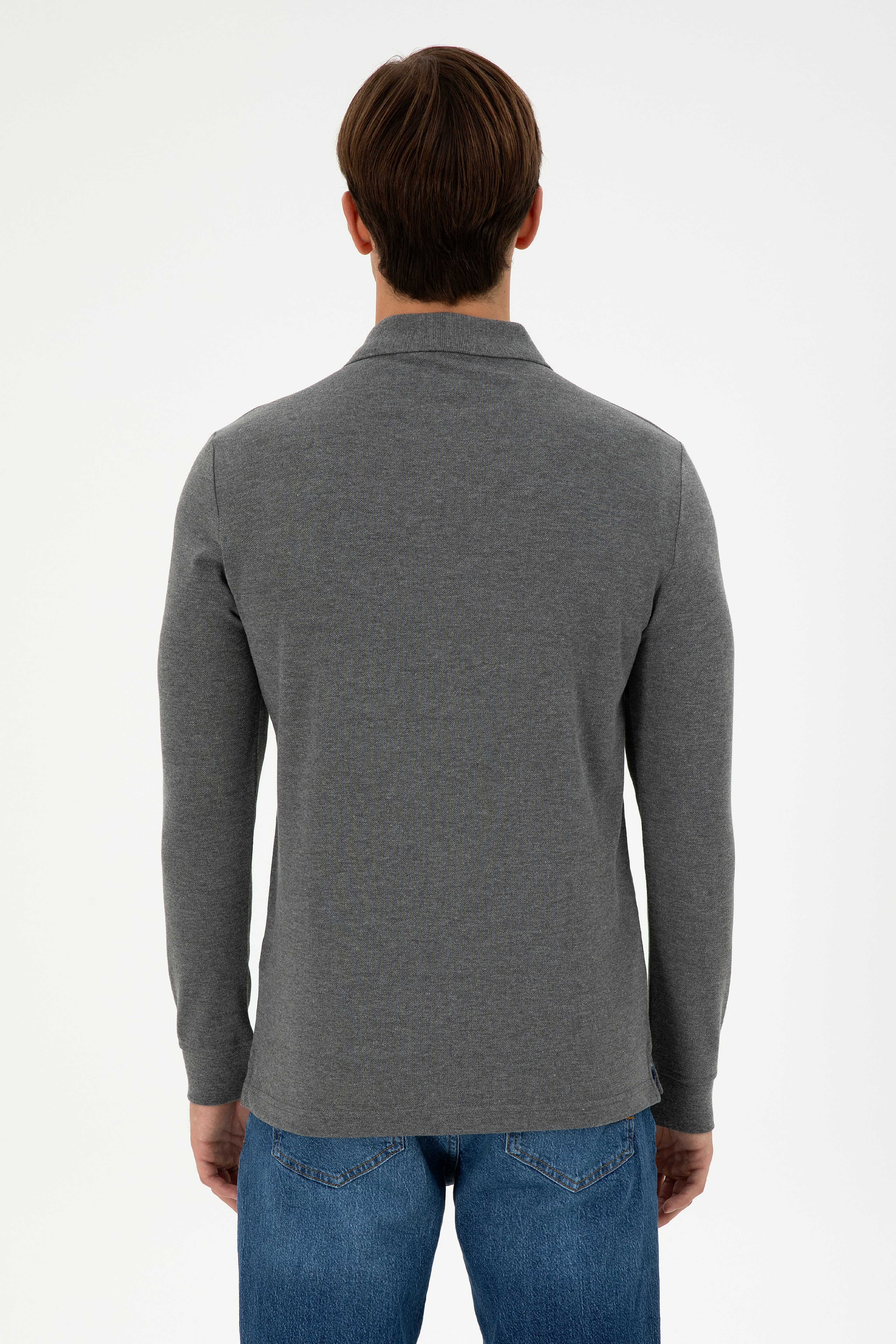 Erkek Antrasit Melanj Basic Sweatshirt - Image 5