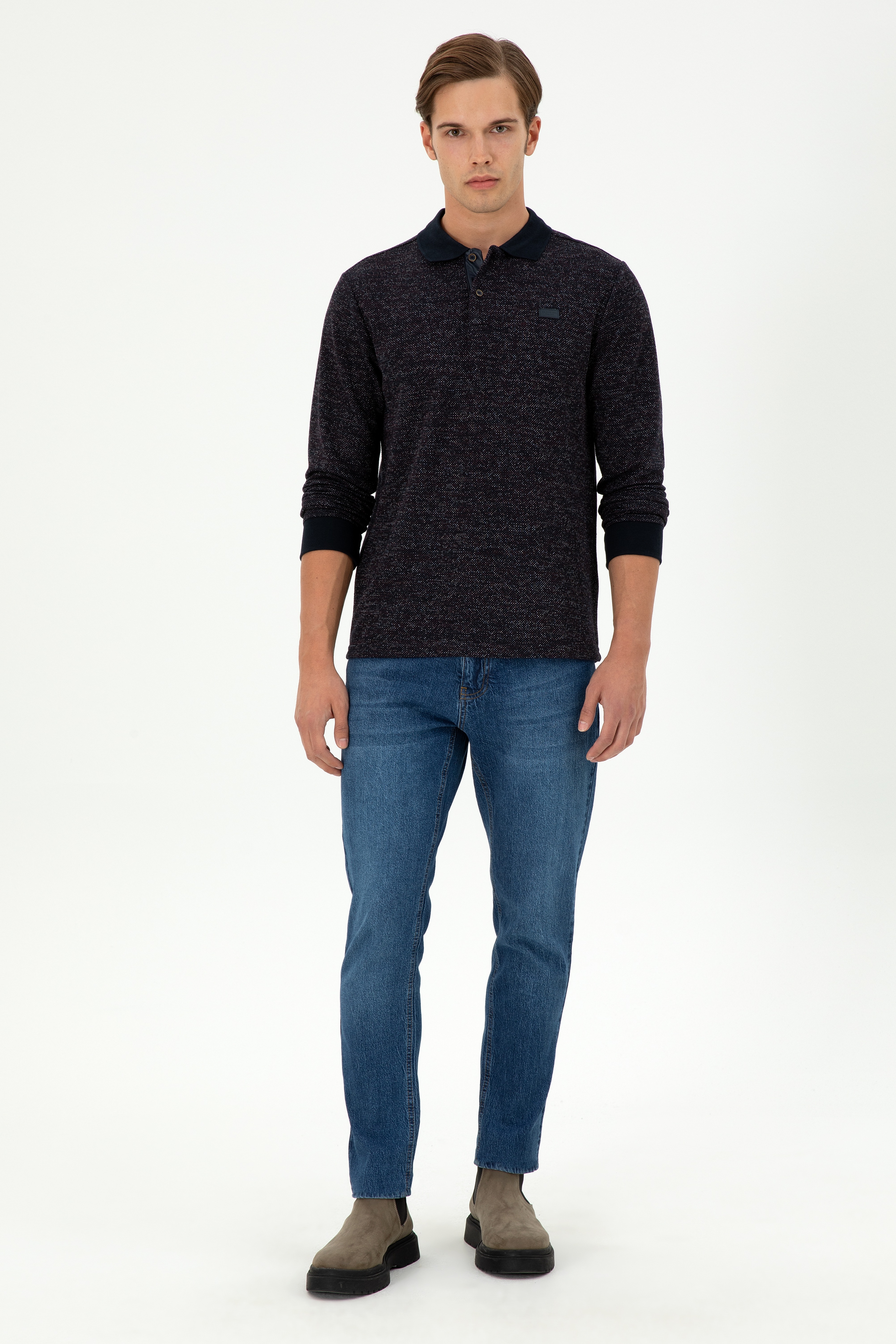 Erkek Lacivert Sweatshirt - Image 4