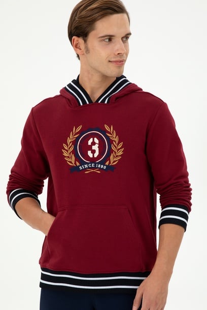 Erkek Bordo Sweatshirt