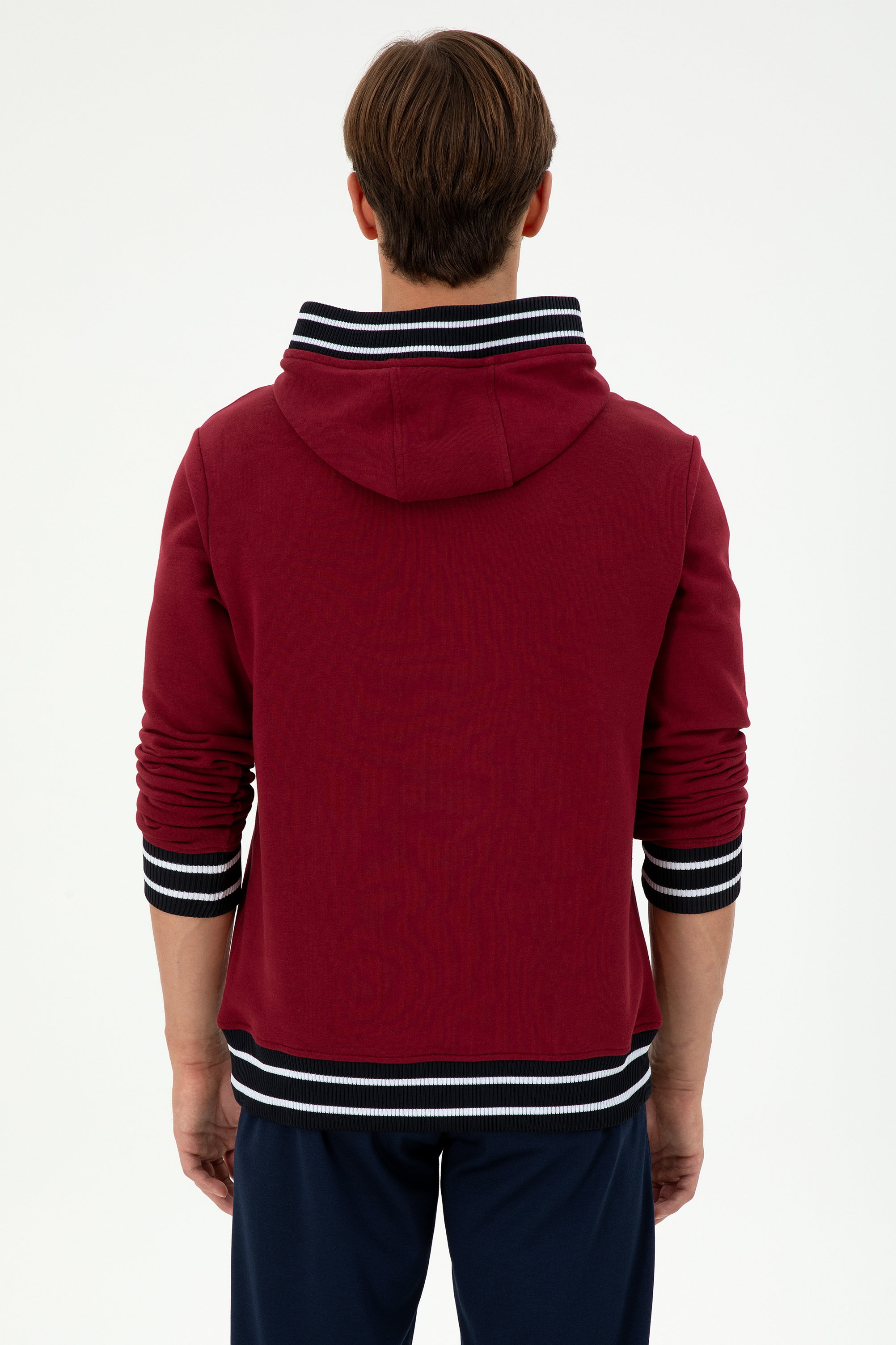 Erkek Bordo Sweatshirt - Image 5
