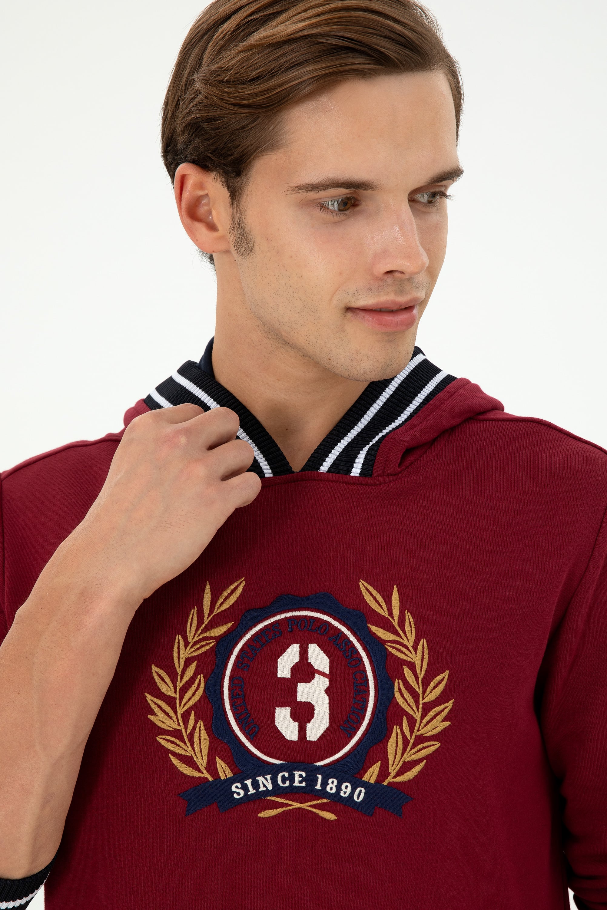 Erkek Bordo Sweatshirt - Image 2