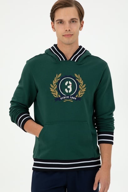Erkek Koyu Yeşil Sweatshirt