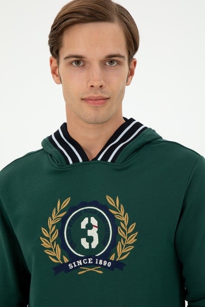 Erkek Koyu Yeşil Sweatshirt
