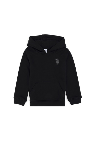 Erkek Çocuk Siyah Basic Kapüşonlu Sweatshirt