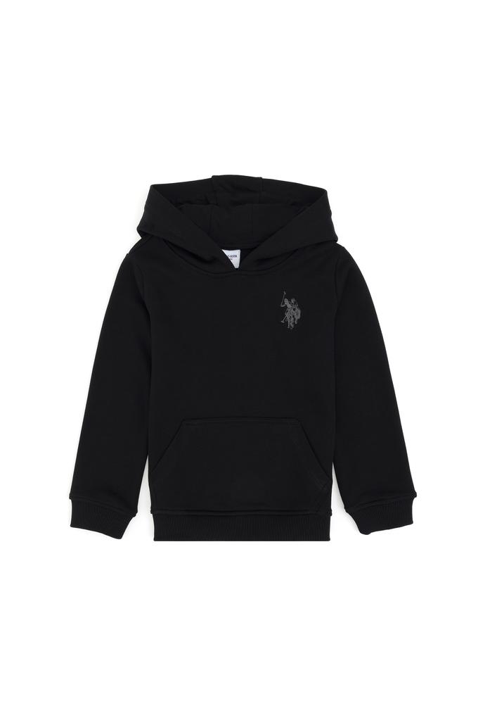 Erkek Çocuk Siyah Basic Kapüşonlu Sweatshirt