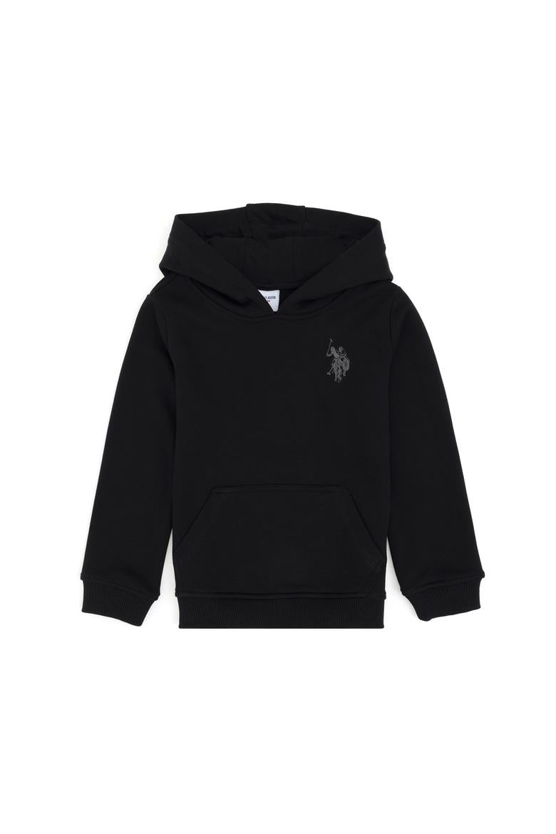 Erkek Çocuk Siyah Basic Kapüşonlu Sweatshirt