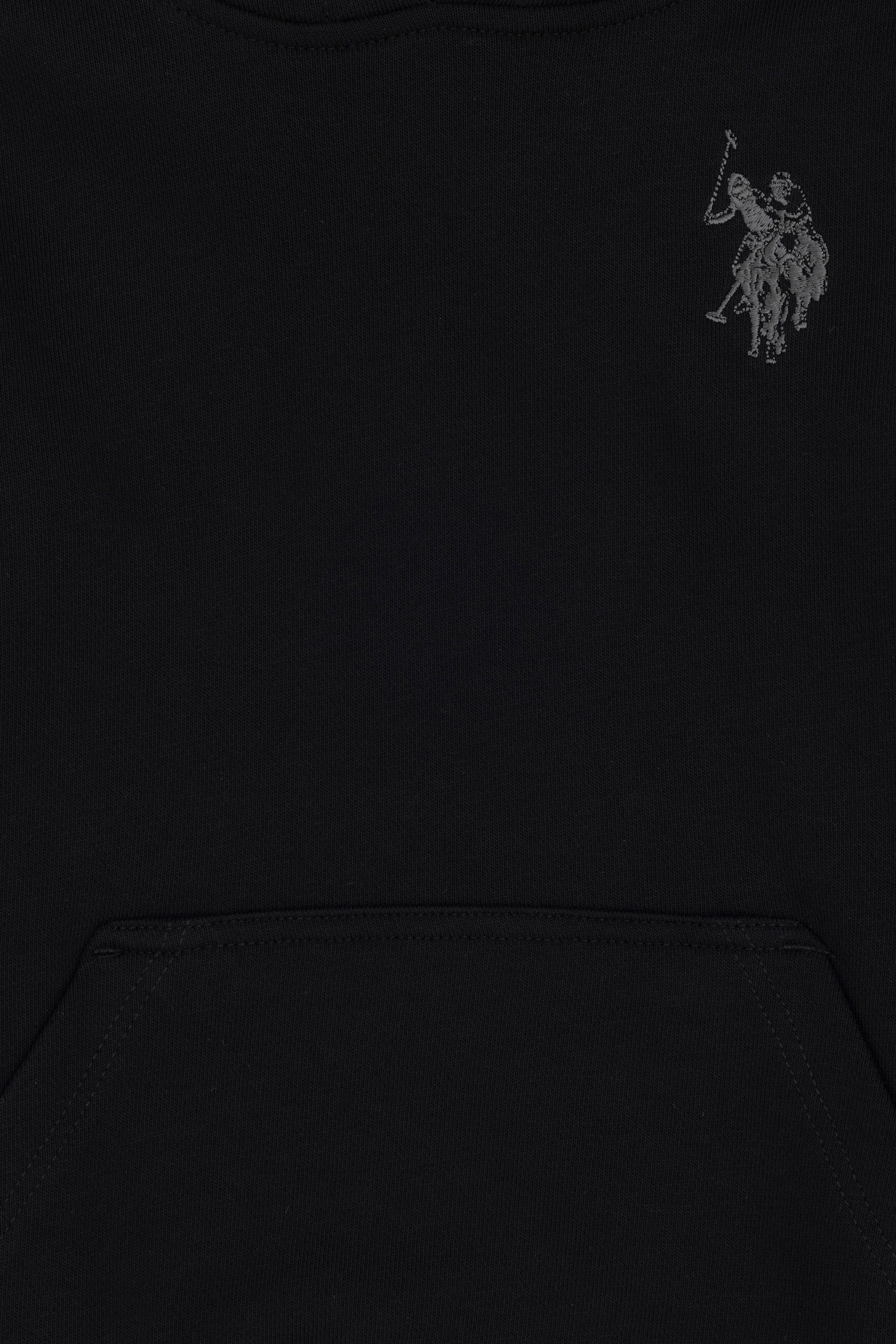 Erkek Çocuk Siyah Basic Kapüşonlu Sweatshirt - Image 3