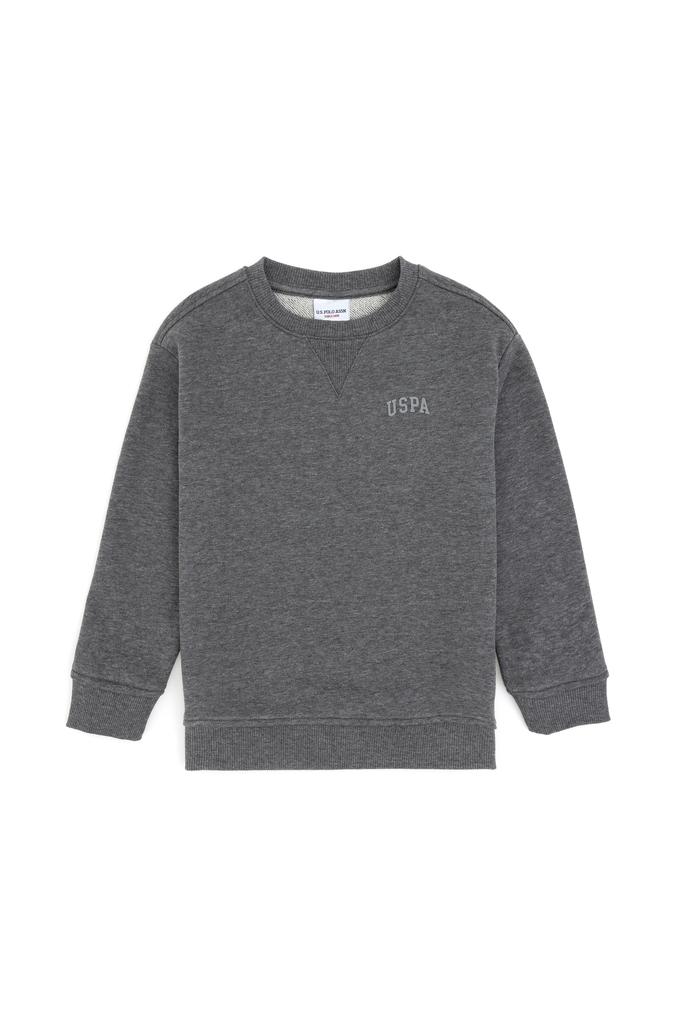 Erkek Çocuk Antrasit Basic Bisiklet Yaka Sweatshirt