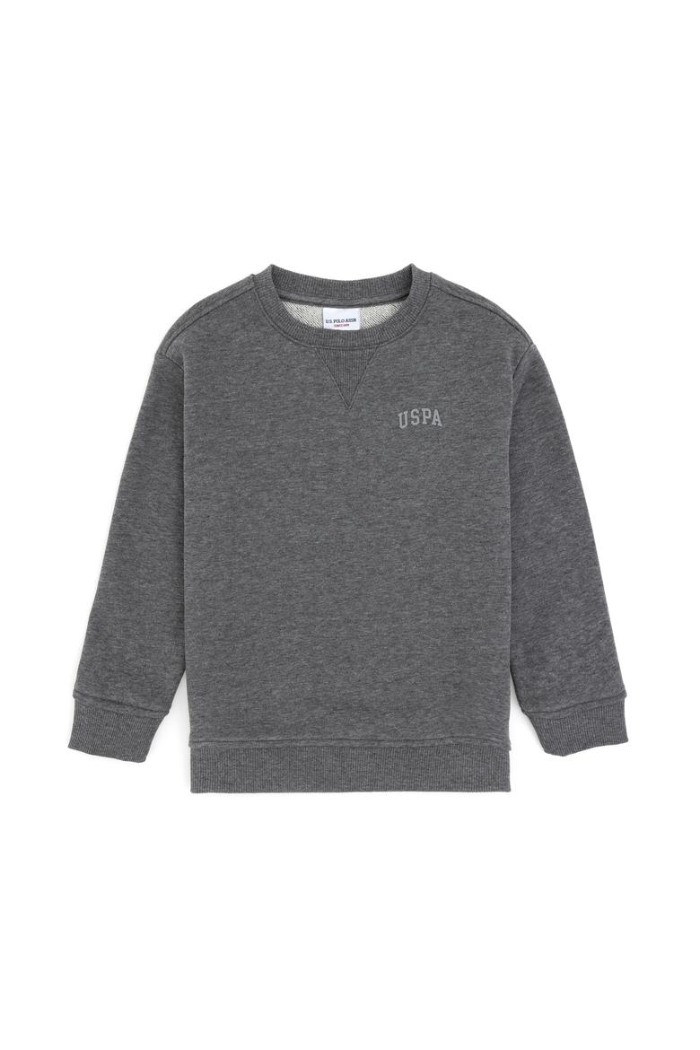 Erkek Çocuk Antrasit Basic Bisiklet Yaka Sweatshirt