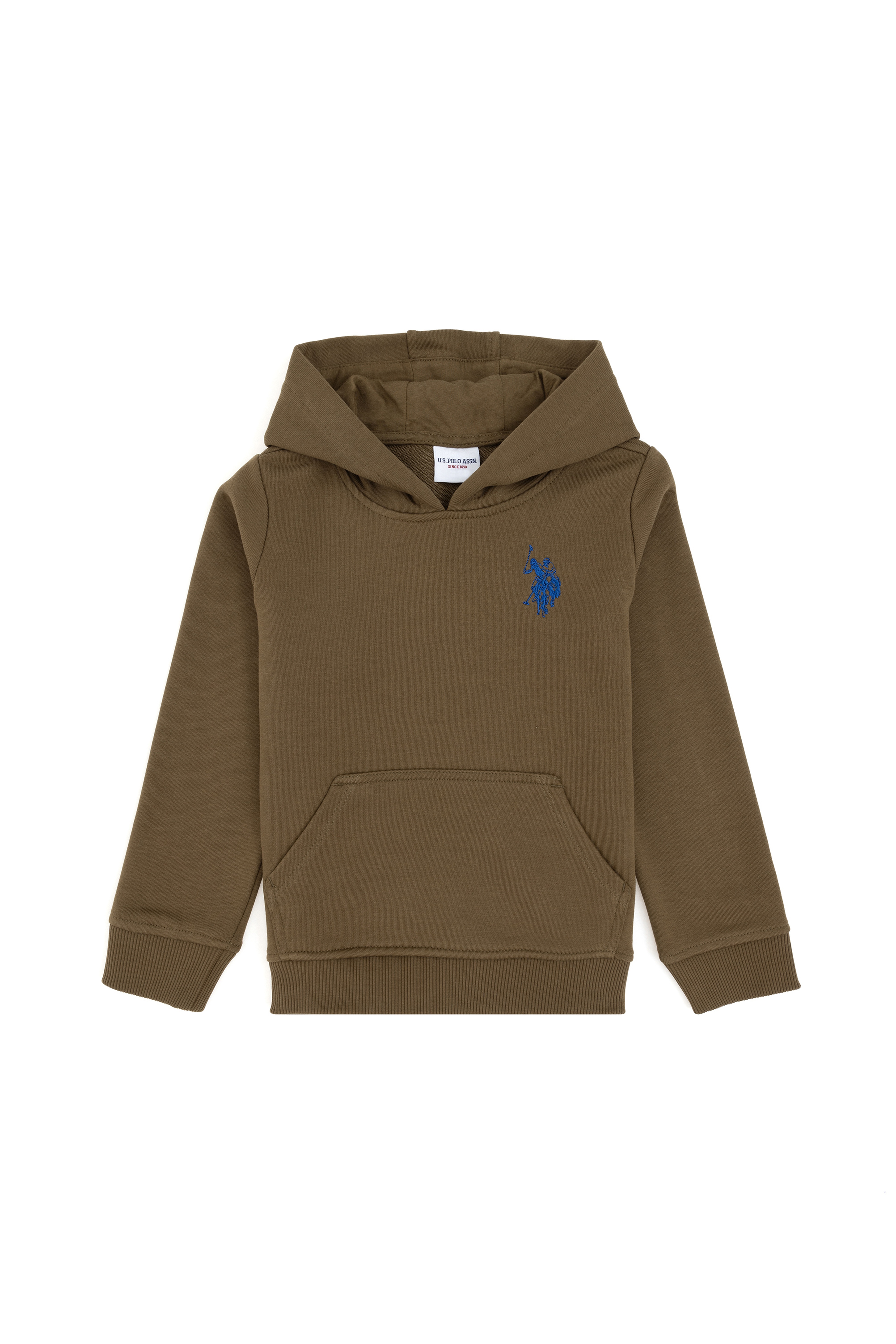 Erkek Çocuk Haki Basic Kapüşonlu Sweatshirt - Image 1