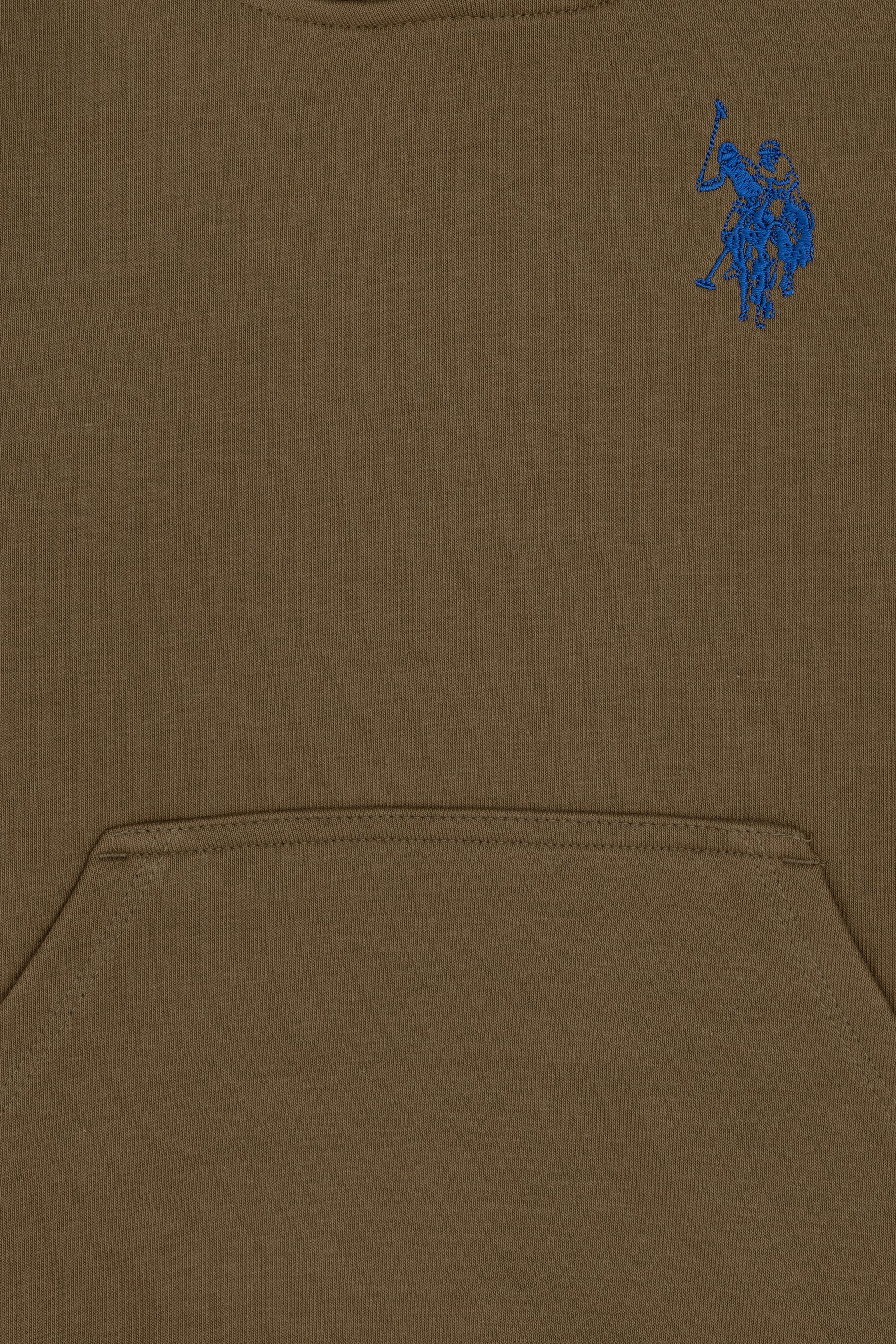 Erkek Çocuk Haki Basic Kapüşonlu Sweatshirt - Image 3