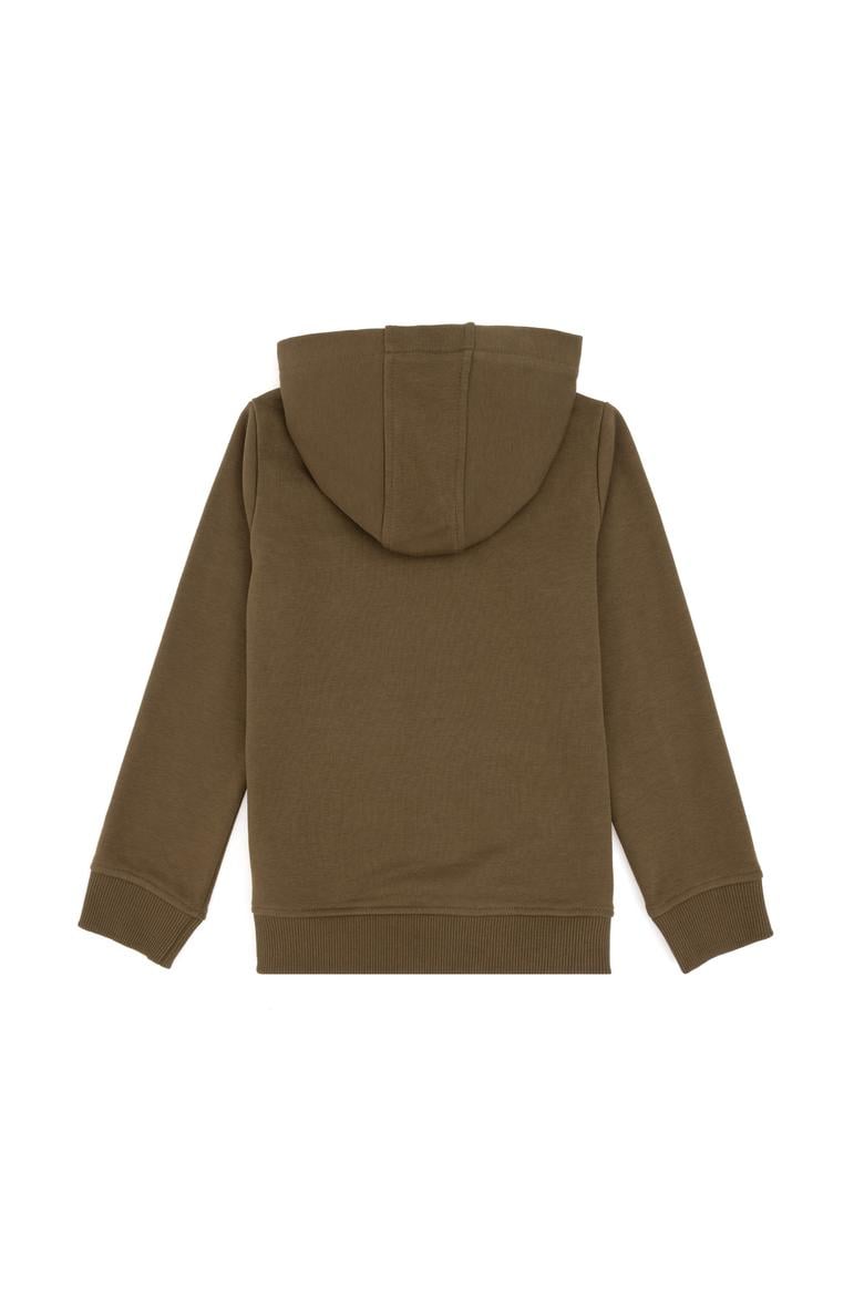 Erkek Çocuk Haki Basic Kapüşonlu Sweatshirt - 50293609036