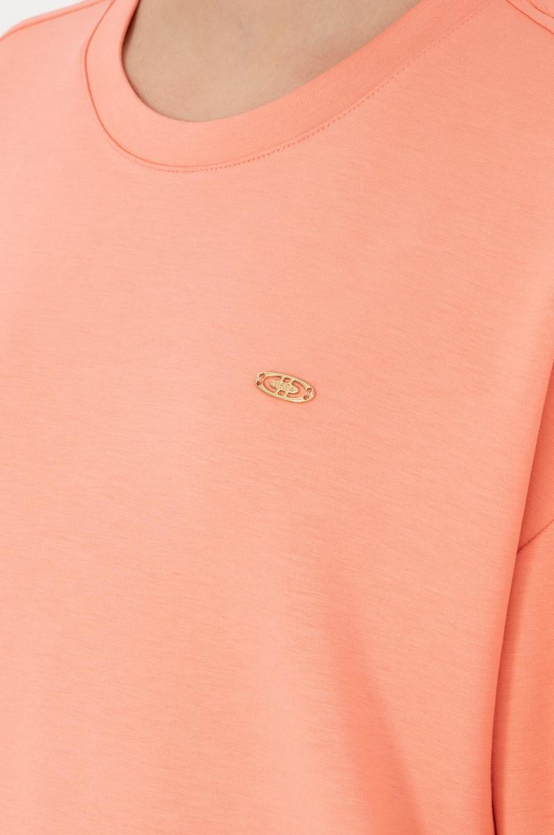 Kadın Somon Bisiklet Yaka Sweatshirt