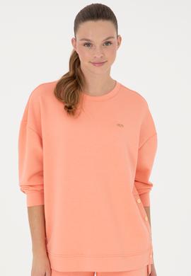 Kadın Somon Bisiklet Yaka Sweatshirt - 50297369006