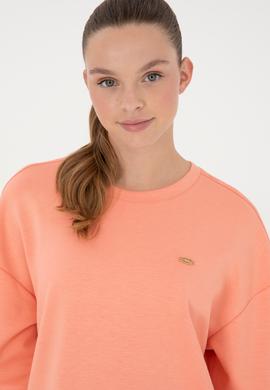 Kadın Somon Bisiklet Yaka Sweatshirt - 50297369006