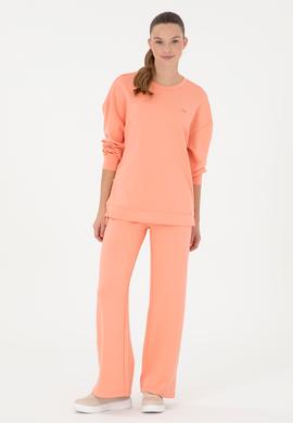 Kadın Somon Bisiklet Yaka Sweatshirt - 50297369006