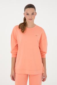 Kadın Somon Bisiklet Yaka Sweatshirt