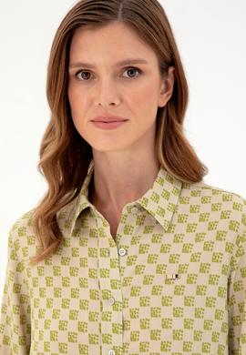 Kadın Açık Haki Uzun Kollu Gömlek - 50297105010