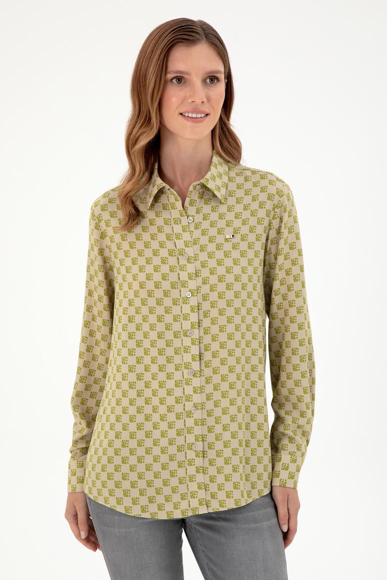 Kadın Açık Haki Uzun Kollu Gömlek - 50297105010