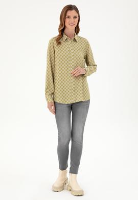 Kadın Açık Haki Uzun Kollu Gömlek - 50297105010