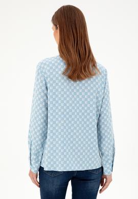 Kadın Açık Mavi Uzun Kollu Gömlek - 50297105002