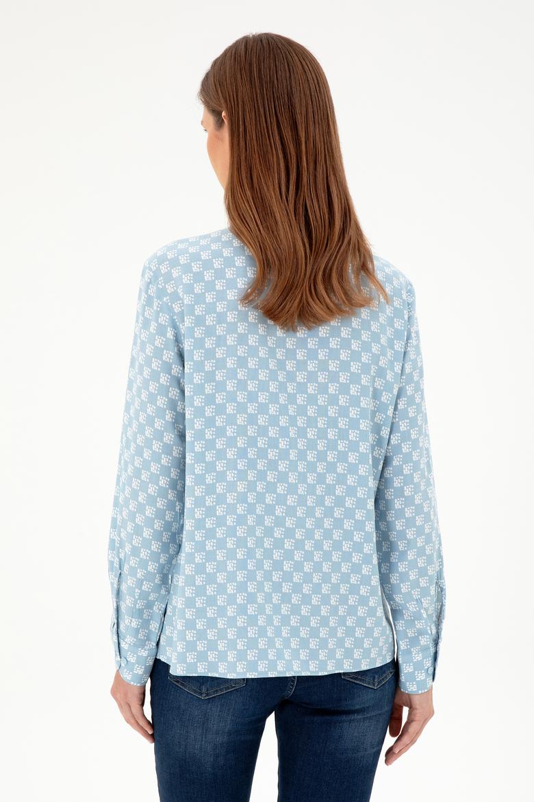 Kadın Açık Mavi Uzun Kollu Gömlek - 50297105002