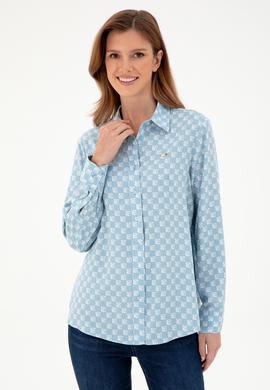 Kadın Açık Mavi Uzun Kollu Gömlek - 50297105002