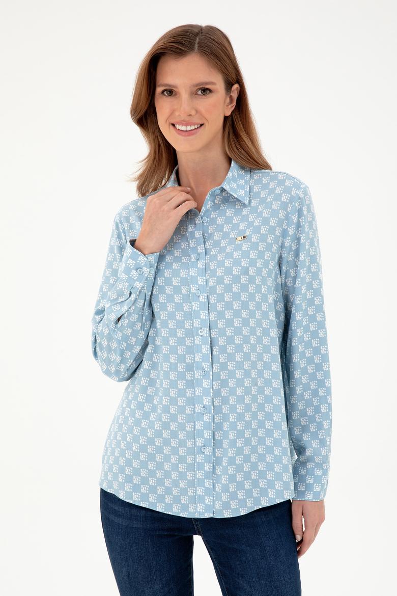 Kadın Açık Mavi Uzun Kollu Gömlek - 50297105002