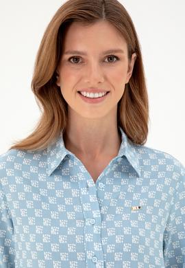 Kadın Açık Mavi Uzun Kollu Gömlek - 50297105002