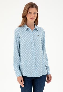 Kadın Açık Mavi Uzun Kollu Gömlek - 50297105002