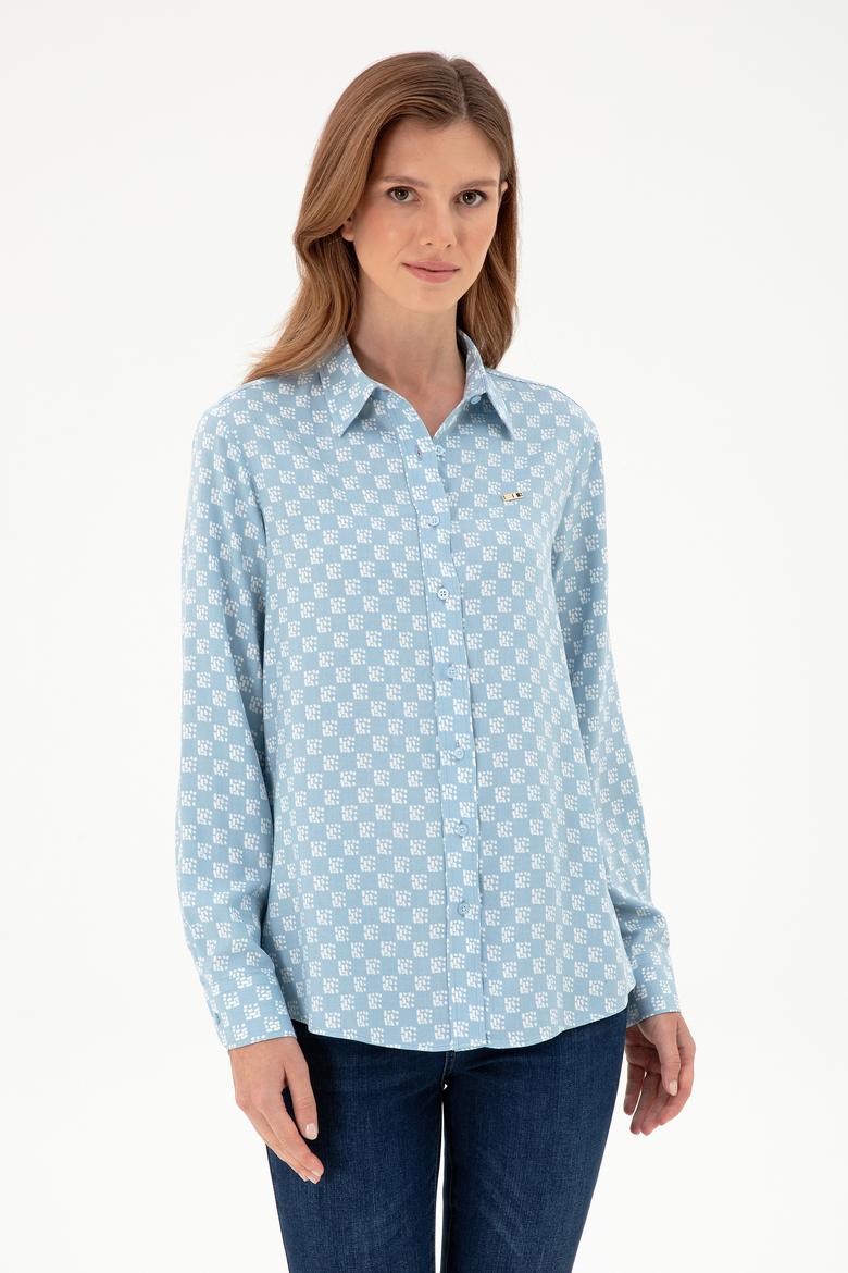 Kadın Açık Mavi Uzun Kollu Gömlek