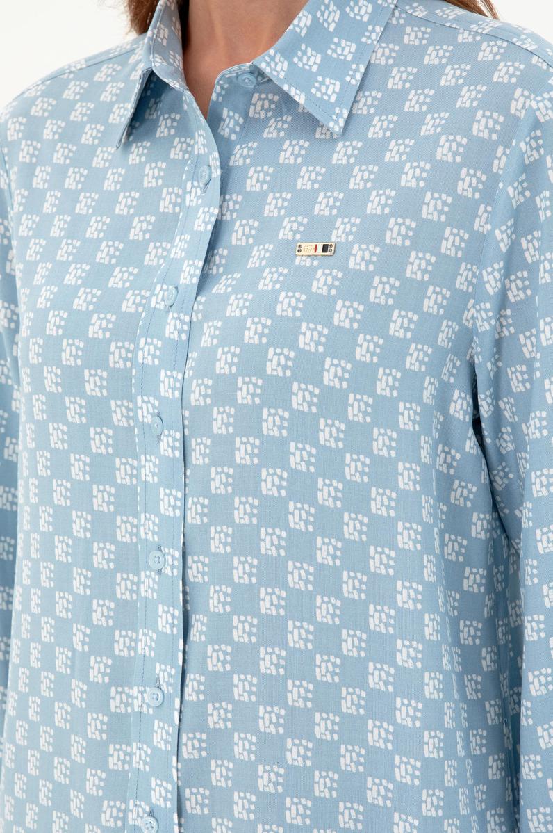 Kadın Açık Mavi Uzun Kollu Gömlek