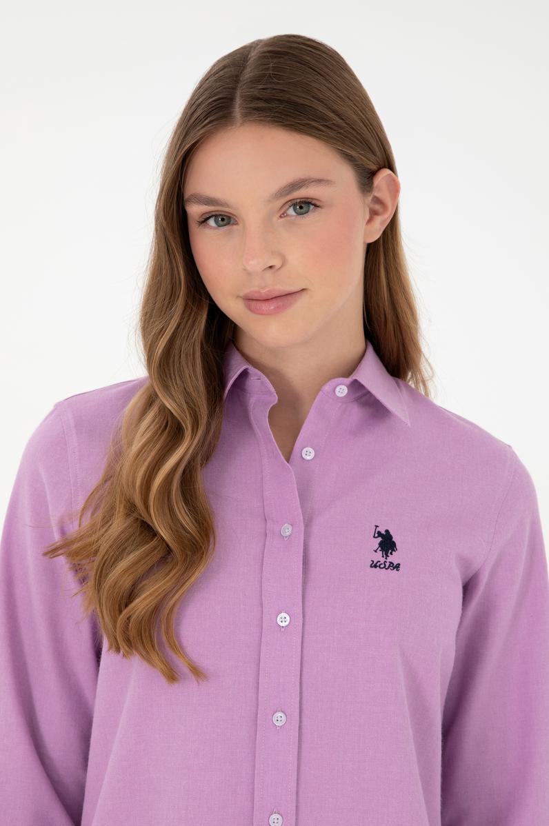Kadın Lila Uzun Kollu Gömlek