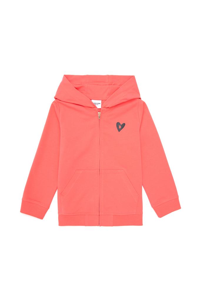 Kız Çocuk Nar Çiçeği Fermuarlı Sweatshirt