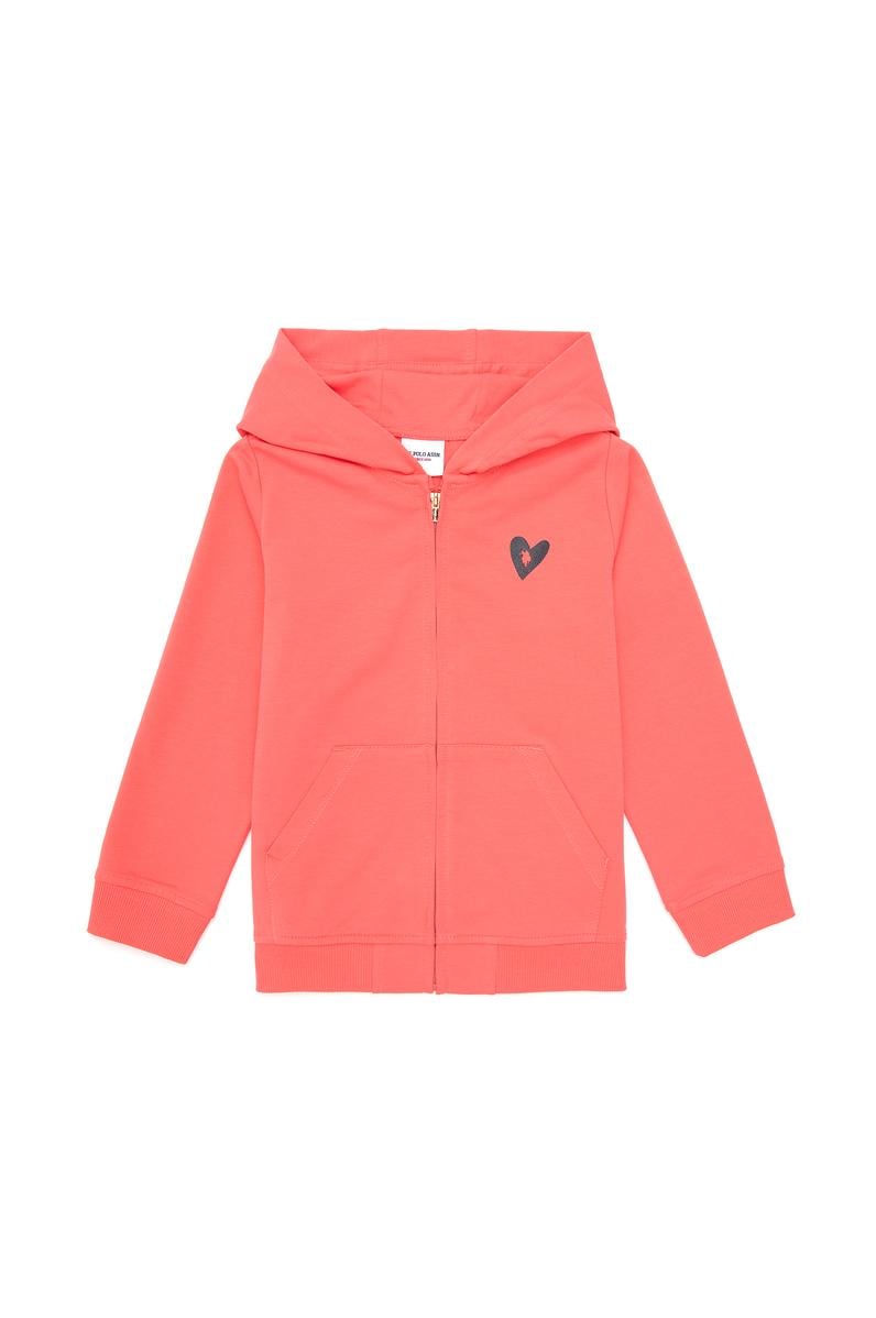 Kız Çocuk Nar Çiçeği Fermuarlı Sweatshirt