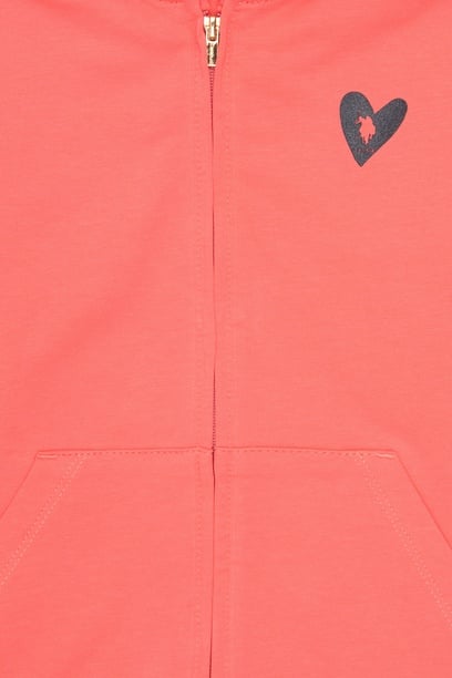 Kız Çocuk Nar Çiçeği Fermuarlı Sweatshirt